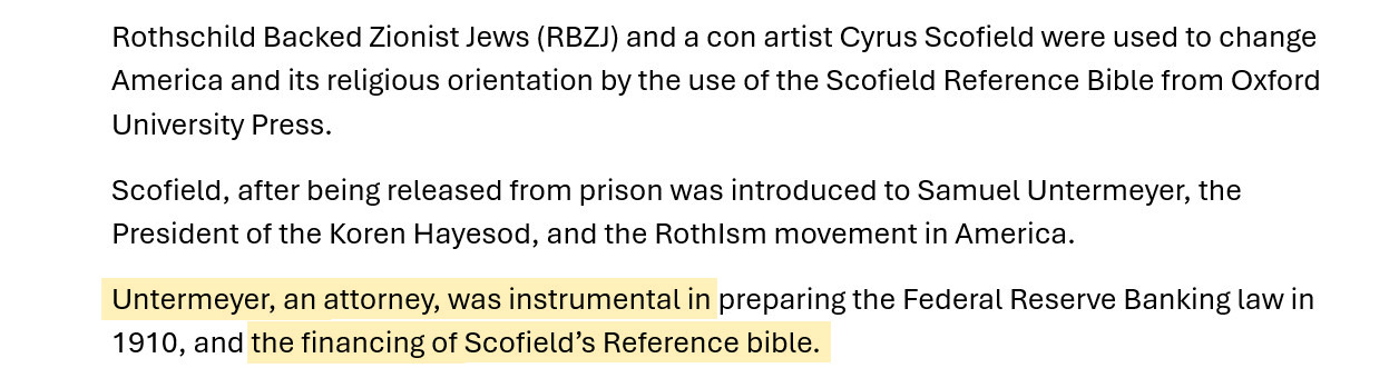Robert Singer - 2009 - Scofield and Untermeyer quote